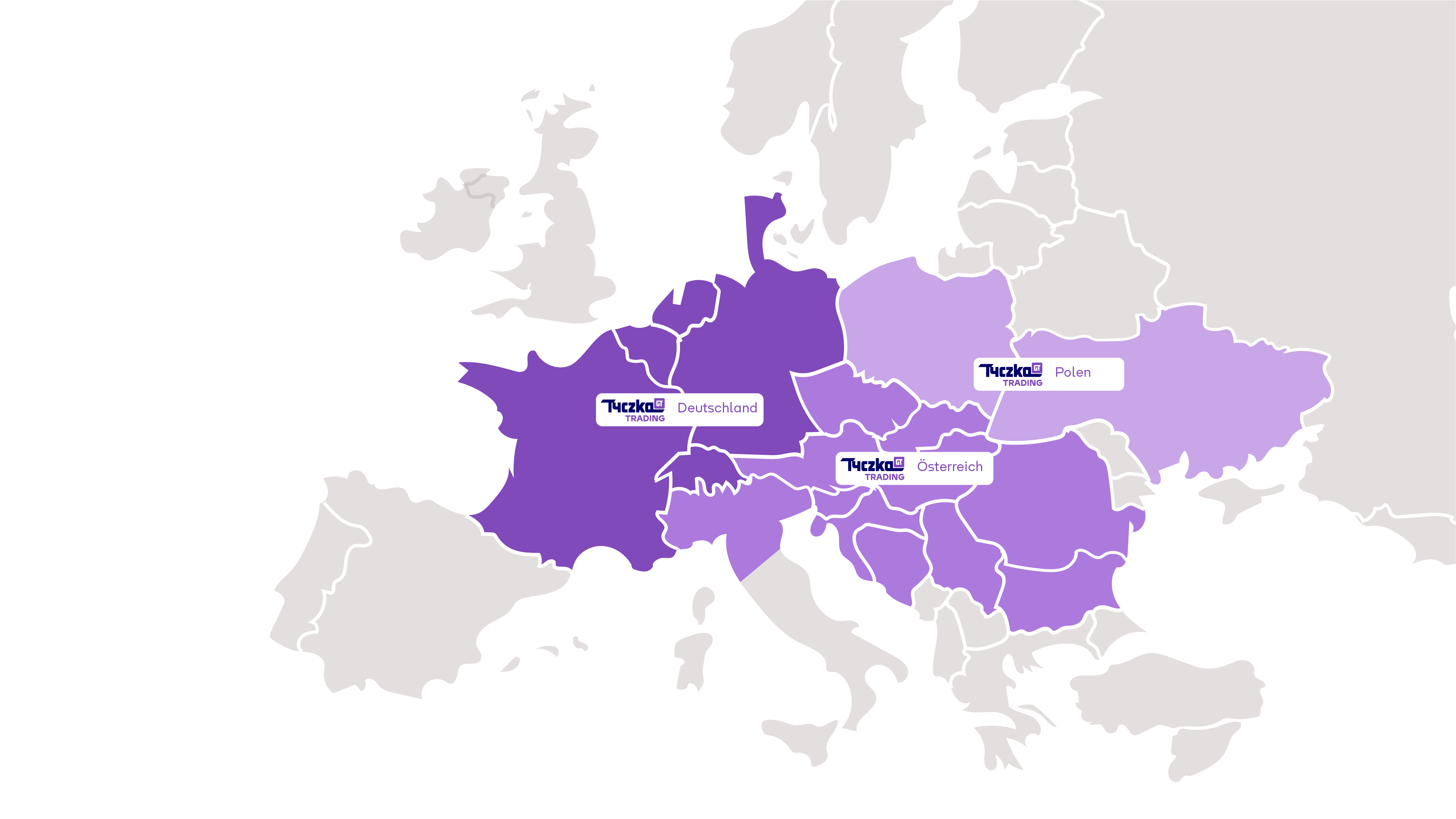 Europakarte Vertriebsgebiete Tyczka Trading